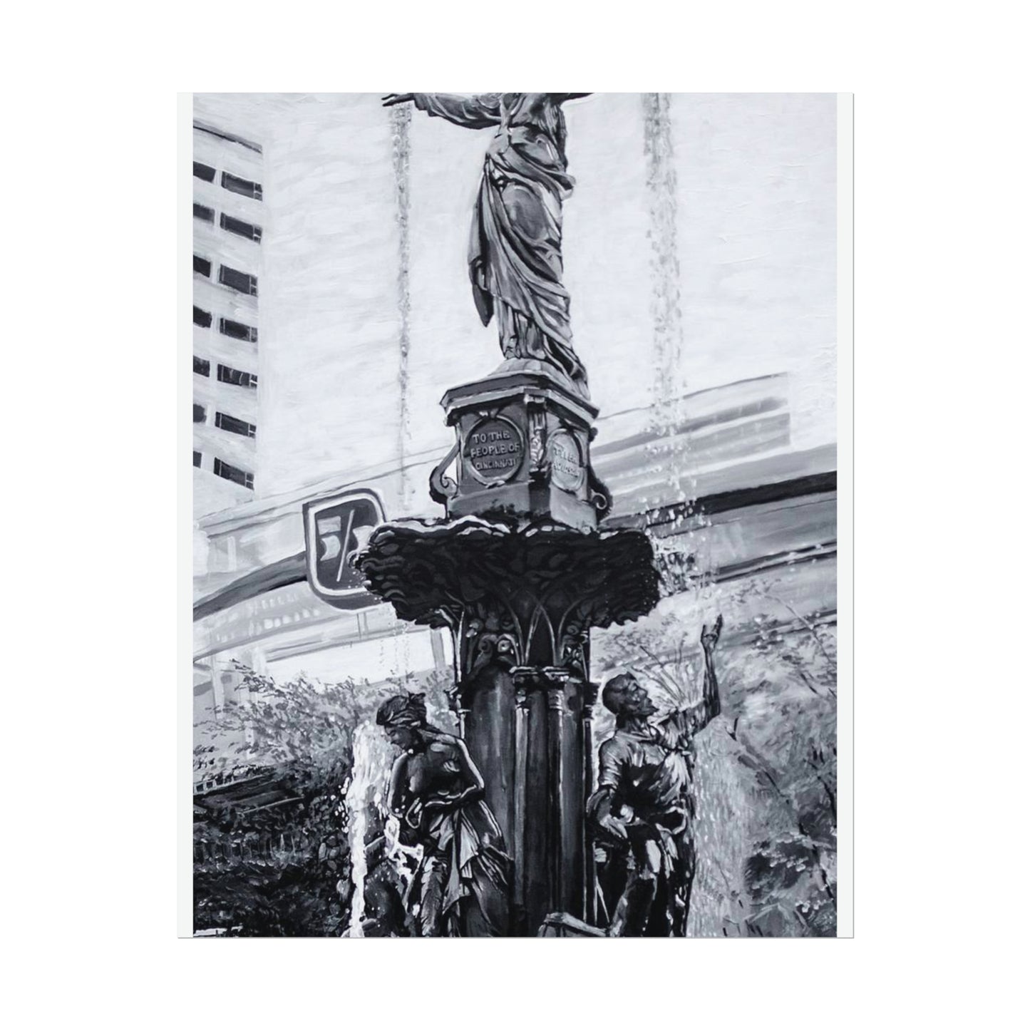 PACE: CINCI "FOUNTAINS SQUARED"/ Vertical Poster