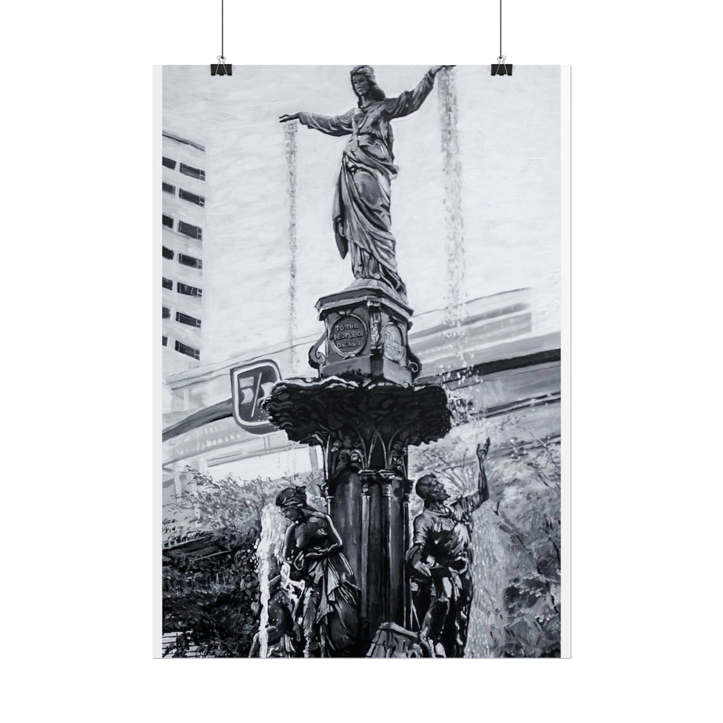 PACE: CINCI "FOUNTAINS SQUARED"/ Vertical Poster