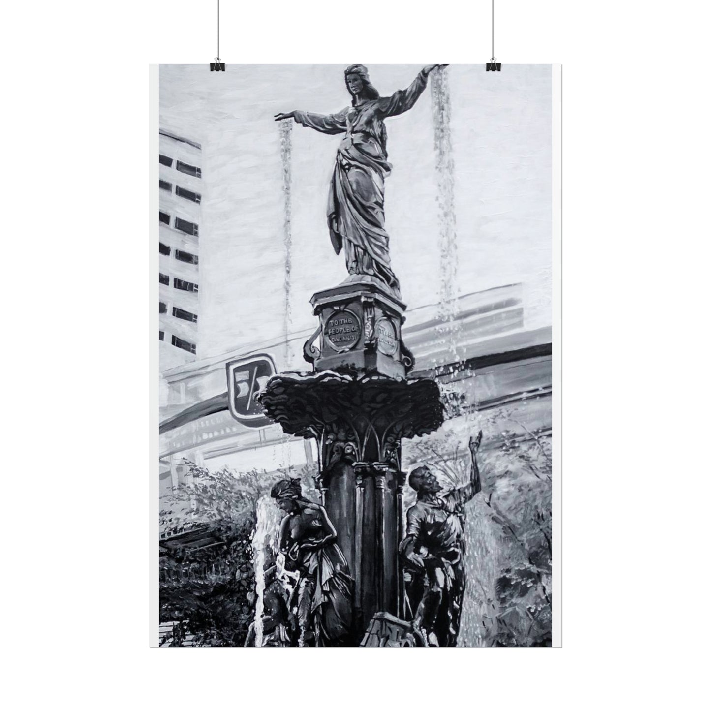 PACE: CINCI "FOUNTAINS SQUARED"/ Vertical Poster