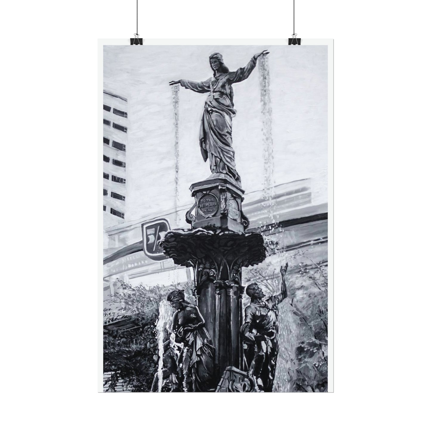 PACE: CINCI "FOUNTAINS SQUARED"/ Vertical Poster