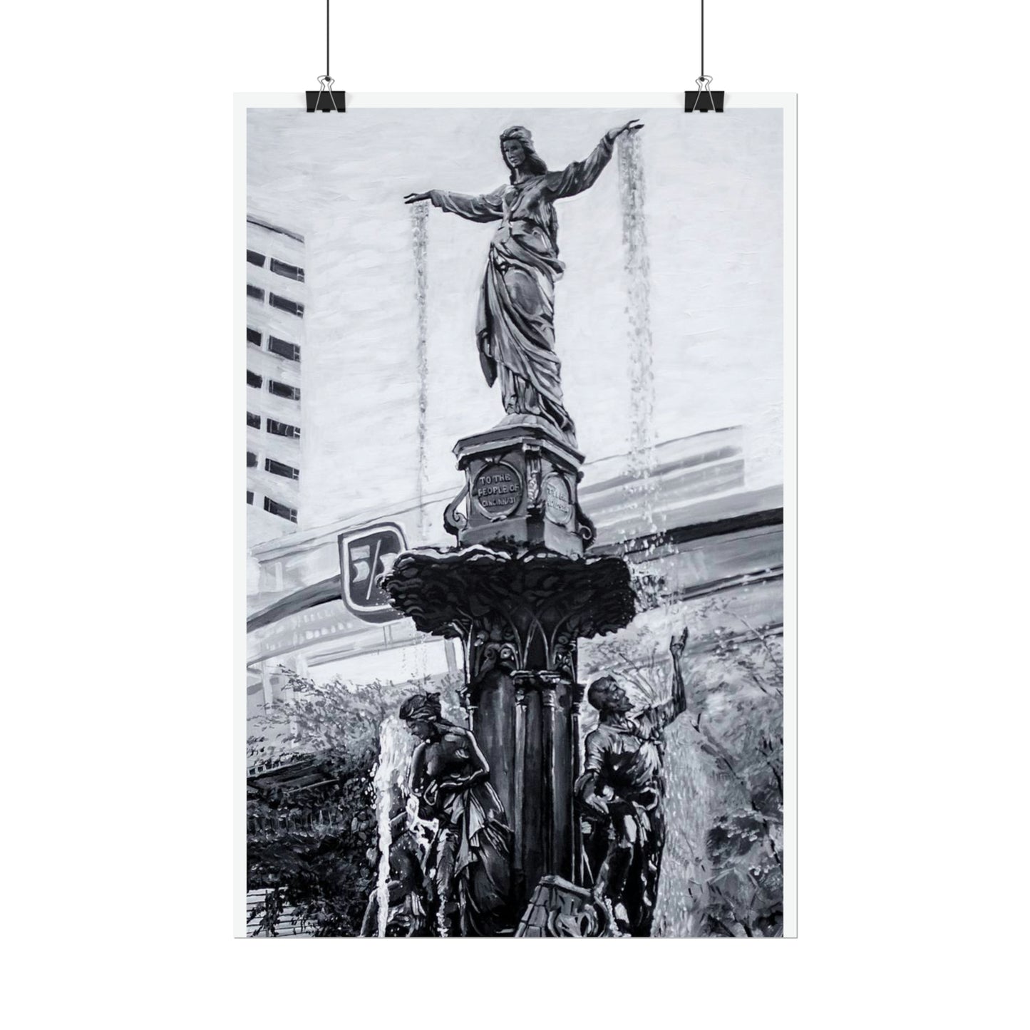 PACE: CINCI "FOUNTAINS SQUARED"/ Vertical Poster