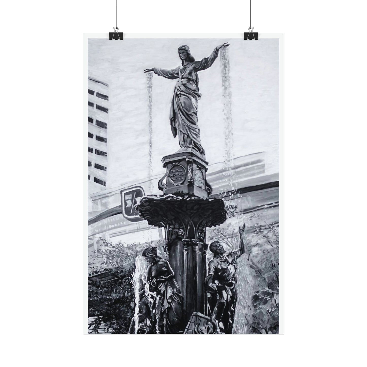 PACE: CINCI "FOUNTAINS SQUARED"/ Vertical Poster