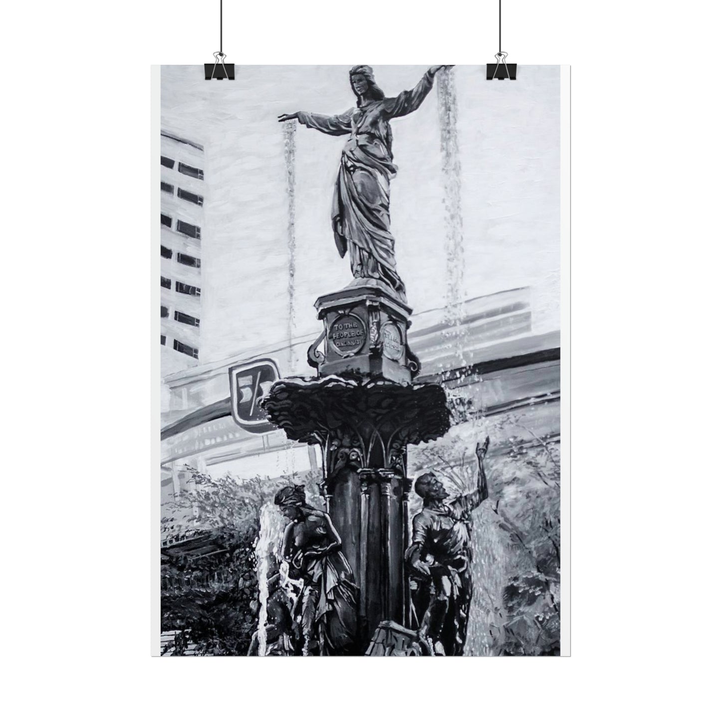 PACE: CINCI "FOUNTAINS SQUARED"/ Vertical Poster