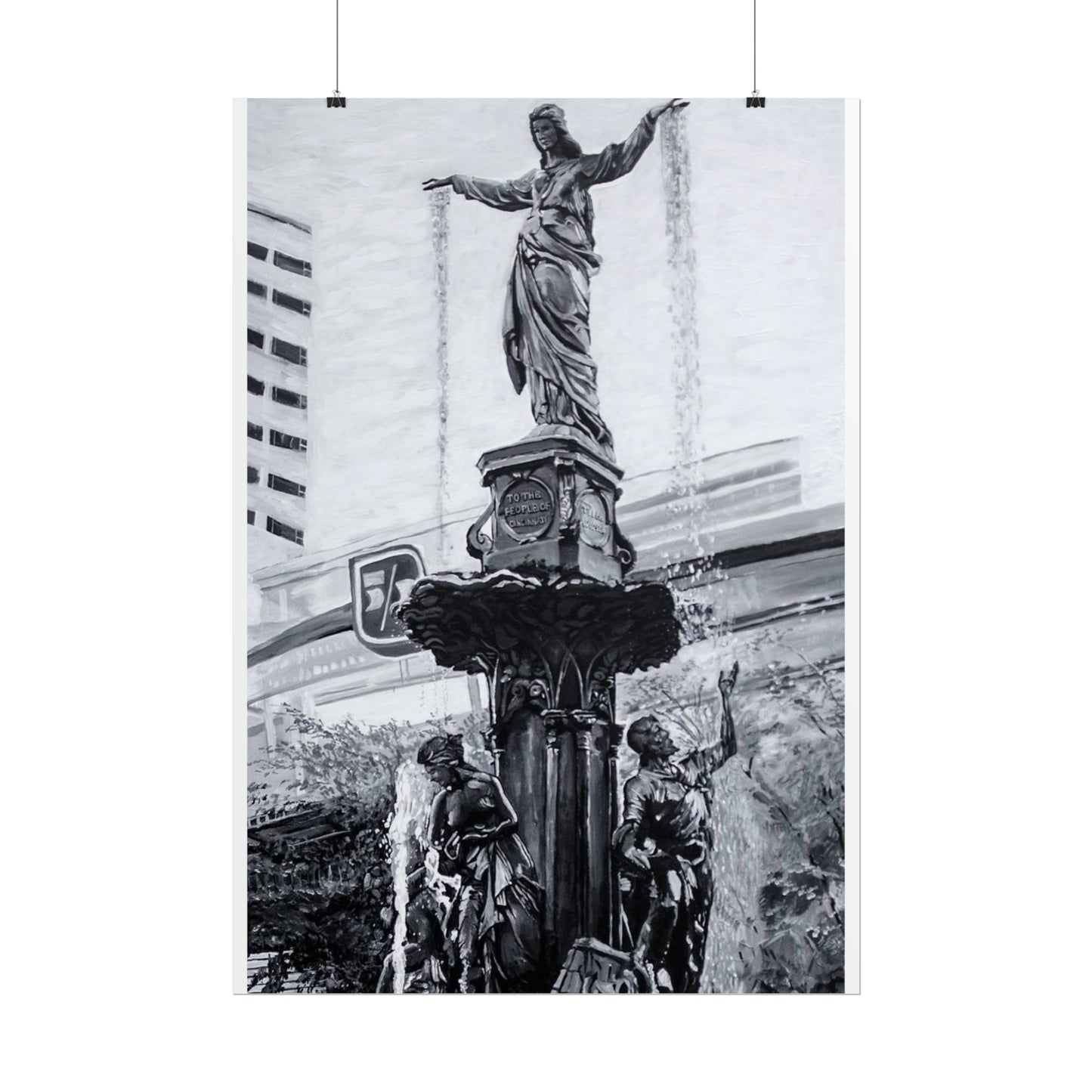 PACE: CINCI "FOUNTAINS SQUARED"/ Vertical Poster