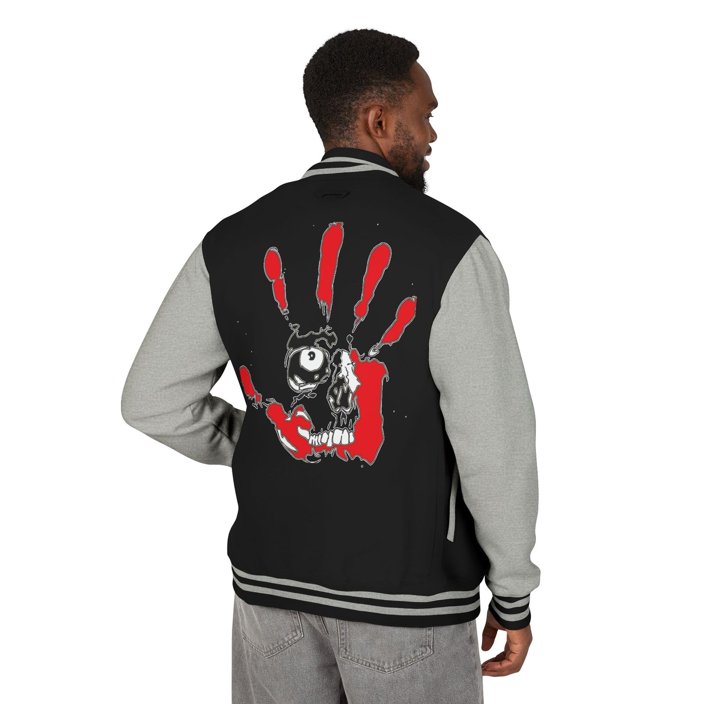 P.A.C.E. | SKULLN OFFICIAL /Letterman Jacket - Perfect for Streetwear, Halloween, or Sports Events, Casual Style, Unique Gift