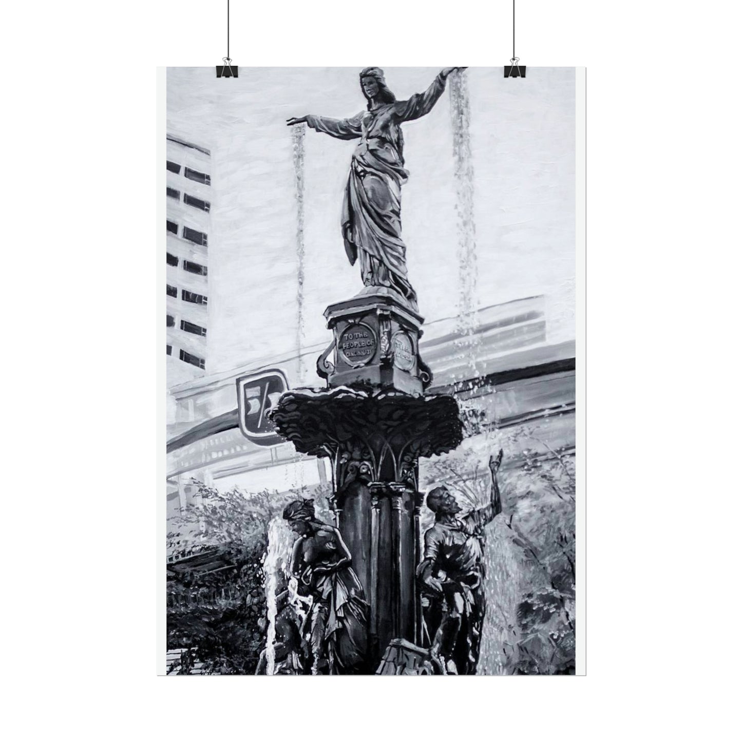 PACE: CINCI "FOUNTAINS SQUARED"/ Vertical Poster