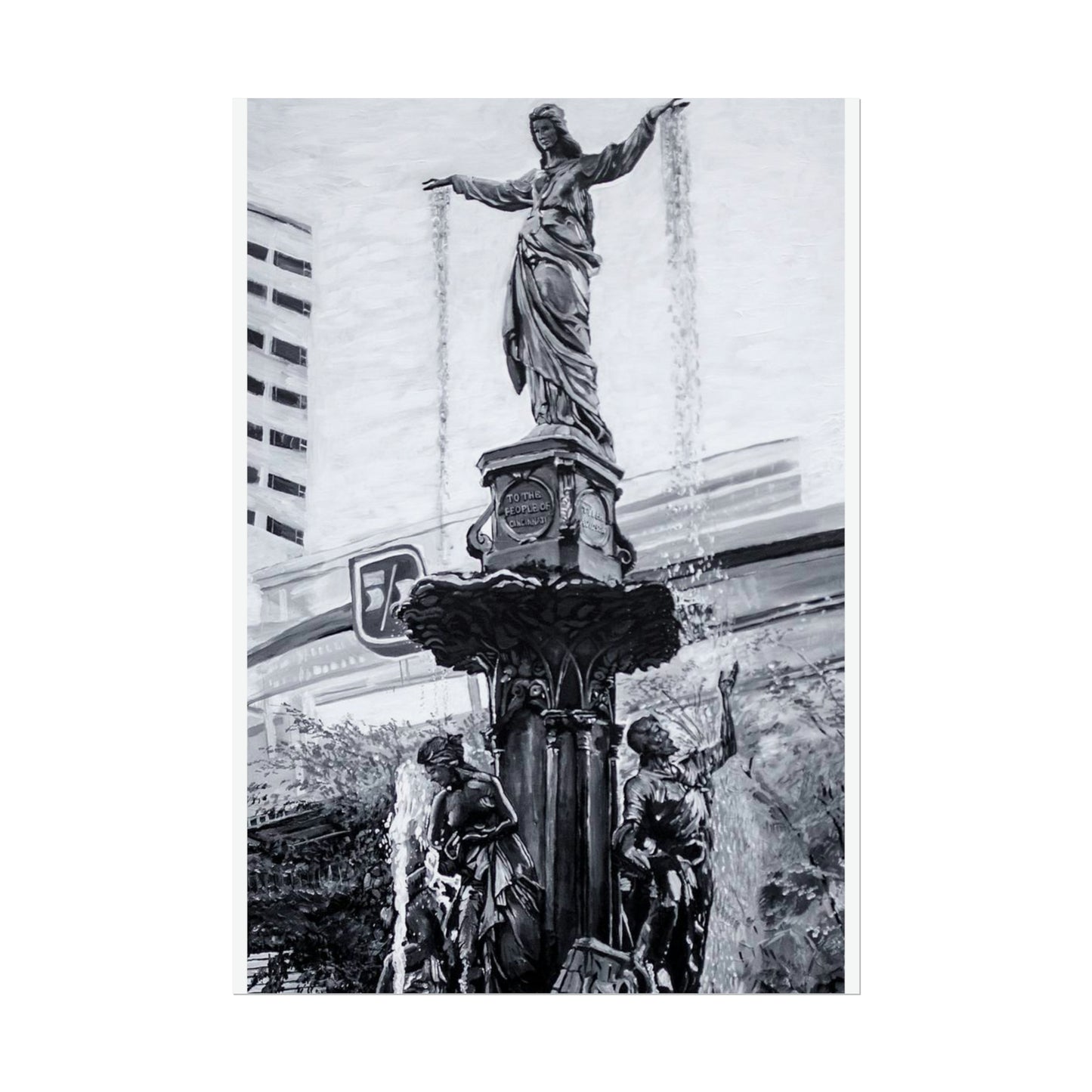 PACE: CINCI "FOUNTAINS SQUARED"/ Vertical Poster