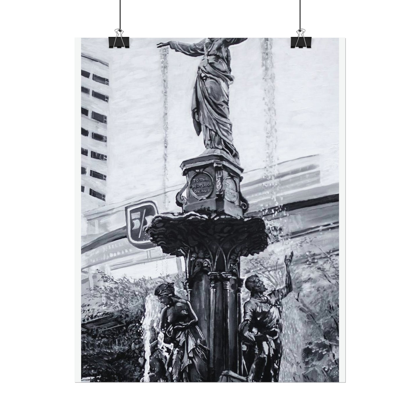 PACE: CINCI "FOUNTAINS SQUARED"/ Vertical Poster