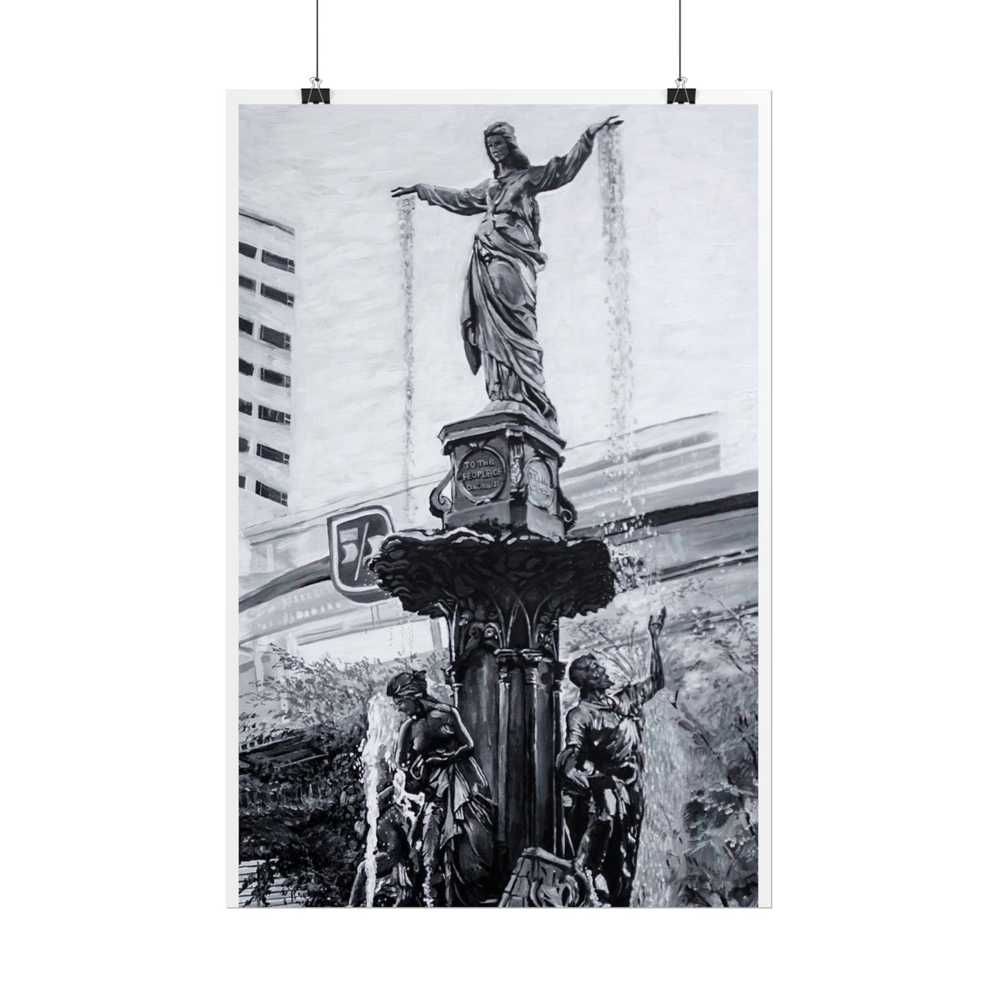 PACE: CINCI "FOUNTAINS SQUARED"/ Vertical Poster