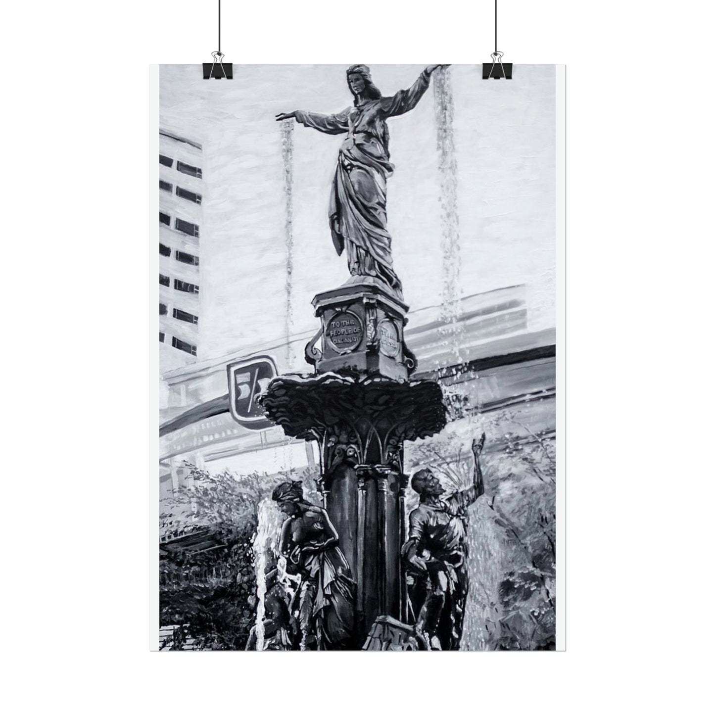 PACE: CINCI "FOUNTAINS SQUARED"/ Vertical Poster