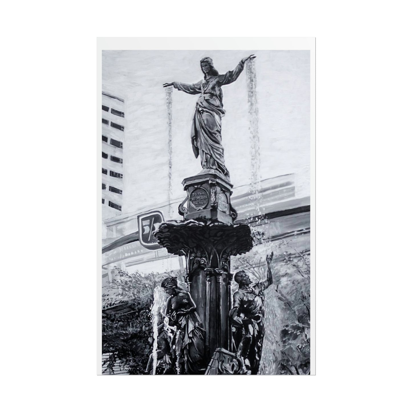 PACE: CINCI "FOUNTAINS SQUARED"/ Vertical Poster