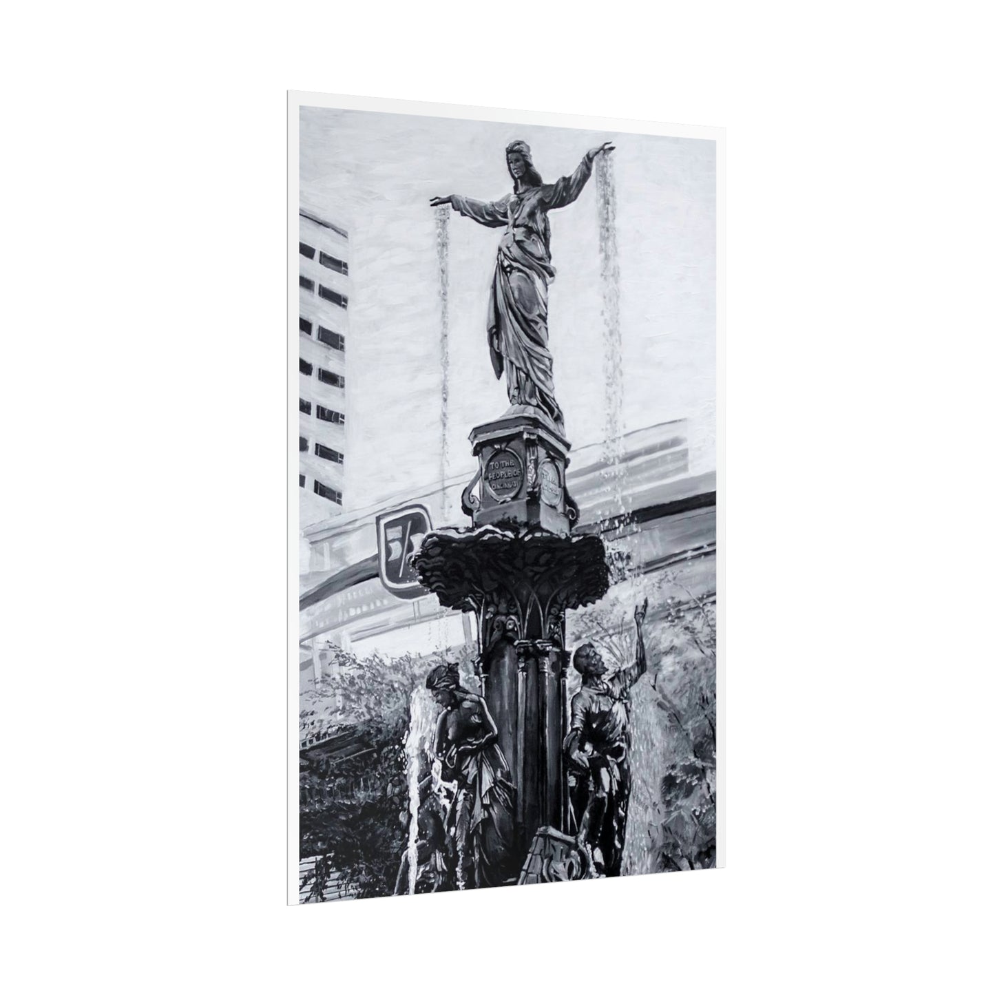 PACE: CINCI "FOUNTAINS SQUARED"/ Vertical Poster