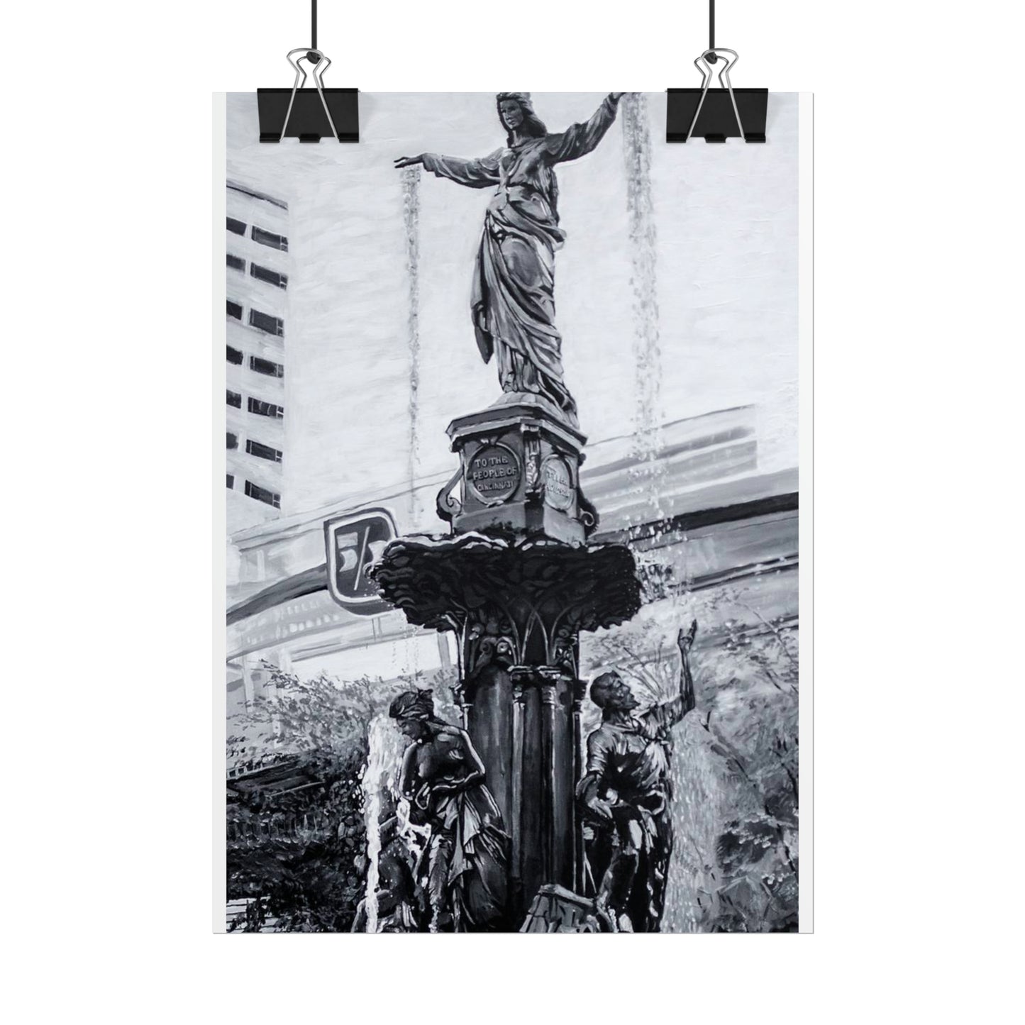 PACE: CINCI "FOUNTAINS SQUARED"/ Vertical Poster