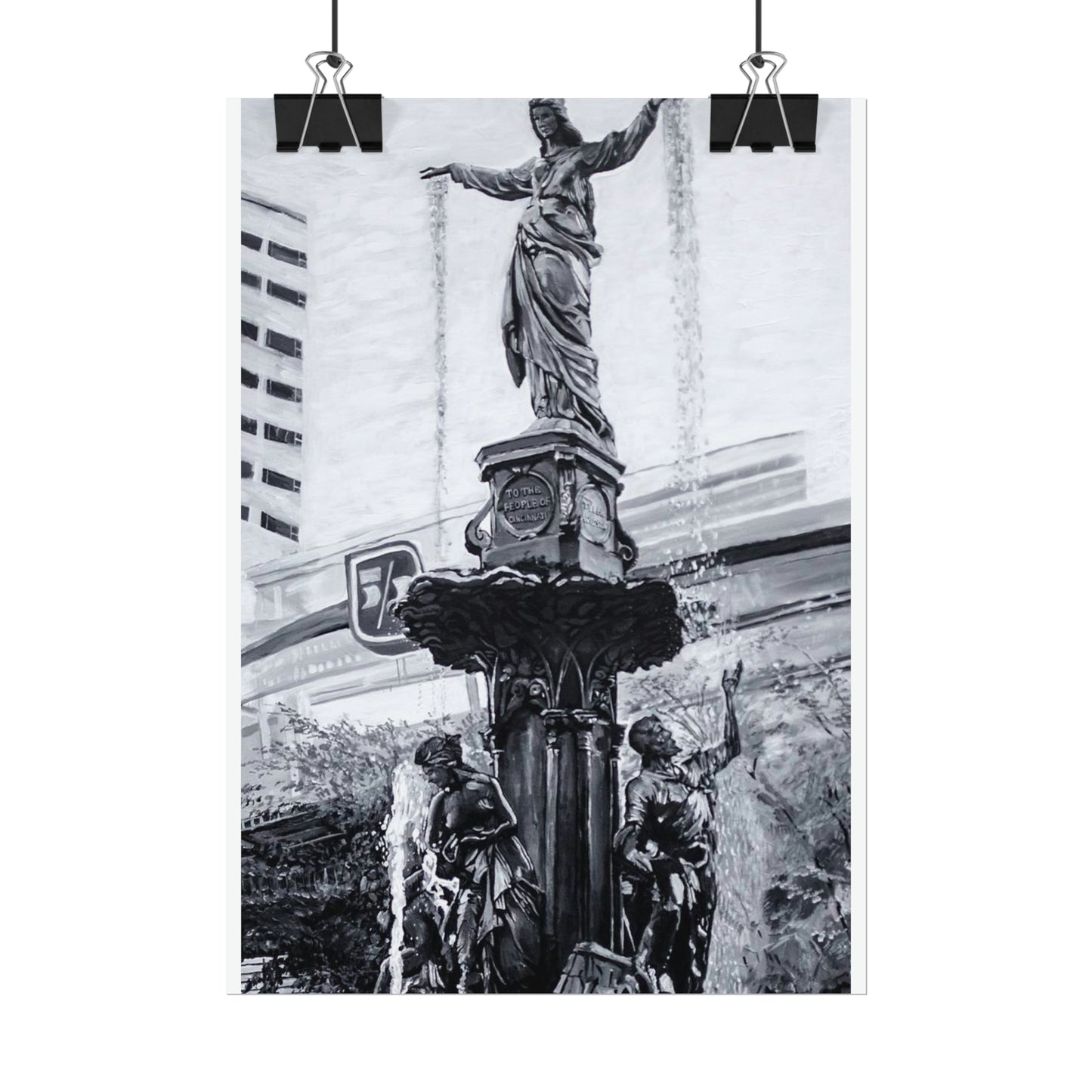 PACE: CINCI "FOUNTAINS SQUARED"/ Vertical Poster