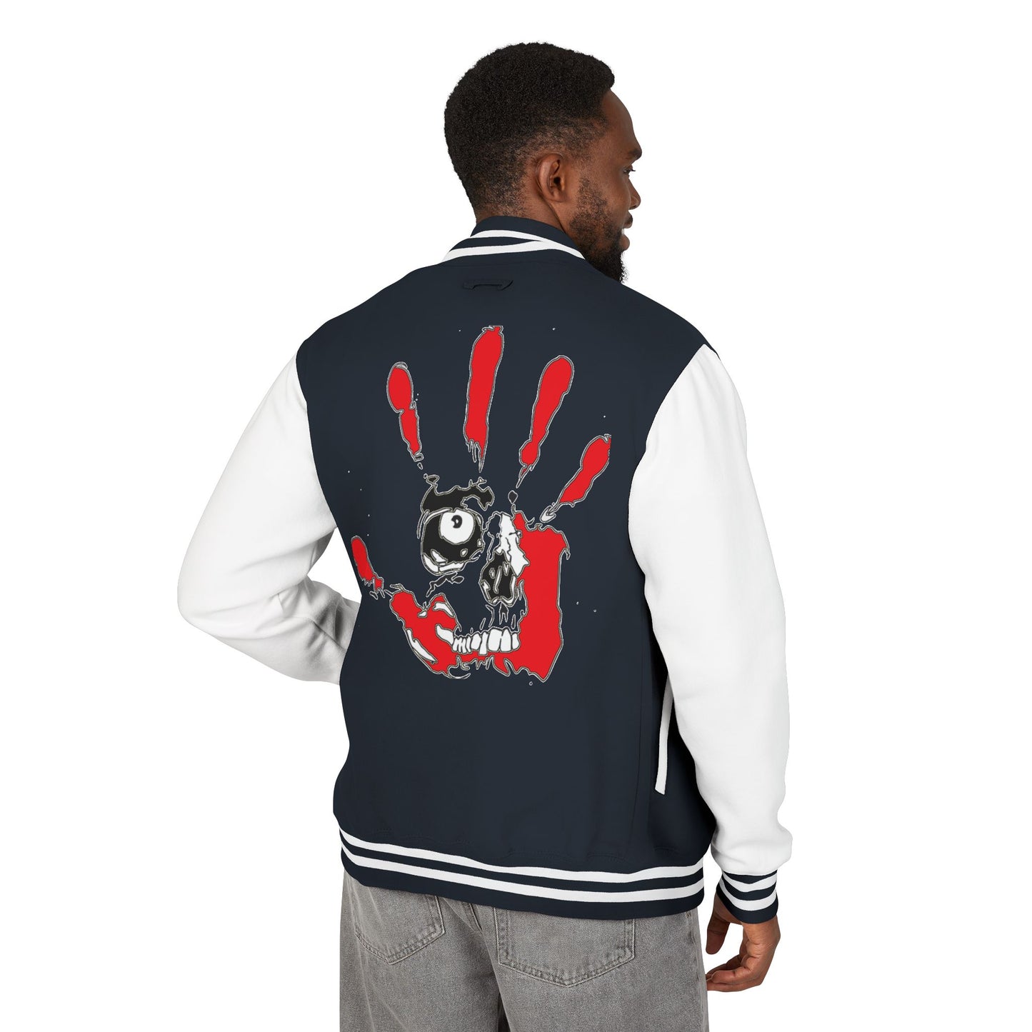 P.A.C.E. | SKULLN OFFICIAL /Letterman Jacket - Perfect for Streetwear, Halloween, or Sports Events, Casual Style, Unique Gift
