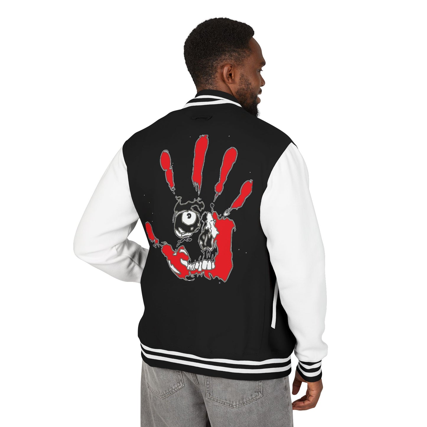 P.A.C.E. | SKULLN OFFICIAL /Letterman Jacket - Perfect for Streetwear, Halloween, or Sports Events, Casual Style, Unique Gift
