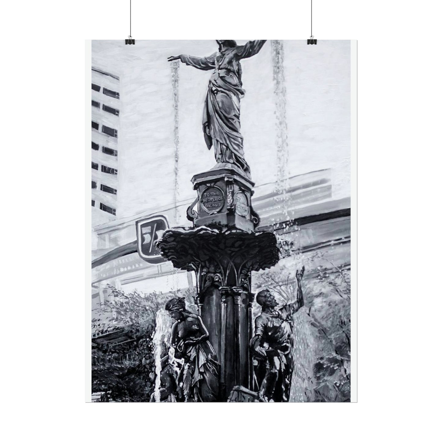 PACE: CINCI "FOUNTAINS SQUARED"/ Vertical Poster