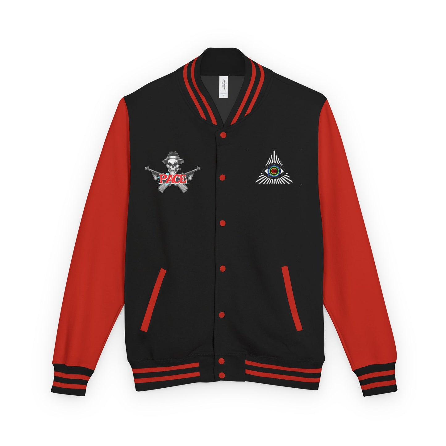 P.A.C.E. | SKULLN OFFICIAL /Letterman Jacket - Perfect for Streetwear, Halloween, or Sports Events, Casual Style, Unique Gift