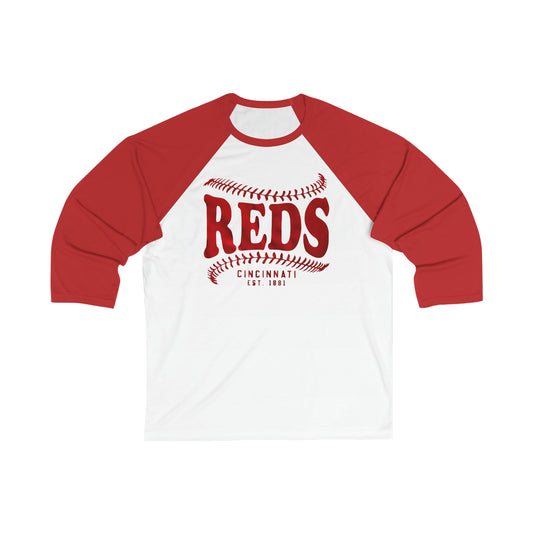 PACE: LIMITED "CINCINNATI REDS" /Unisex 3\4 Sleeve Baseball Tee