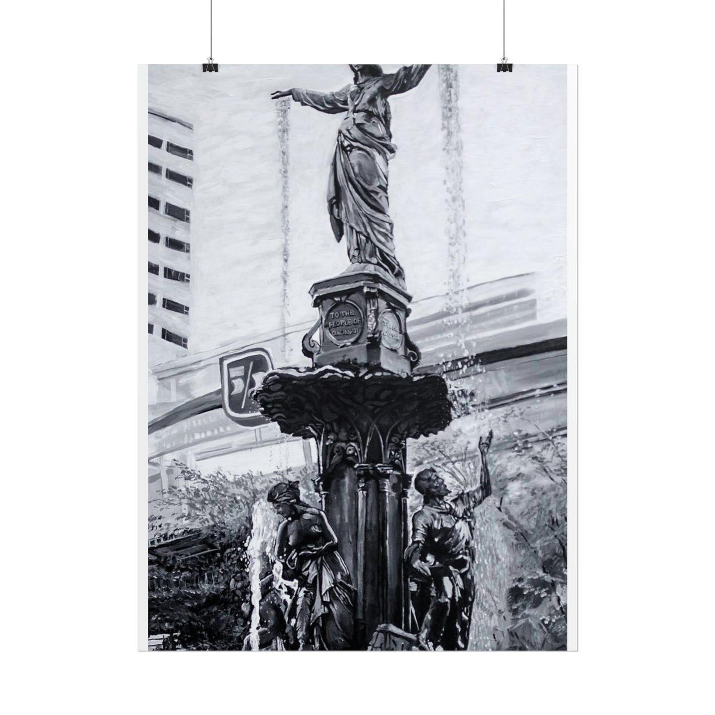 PACE: CINCI "FOUNTAINS SQUARED"/ Vertical Poster