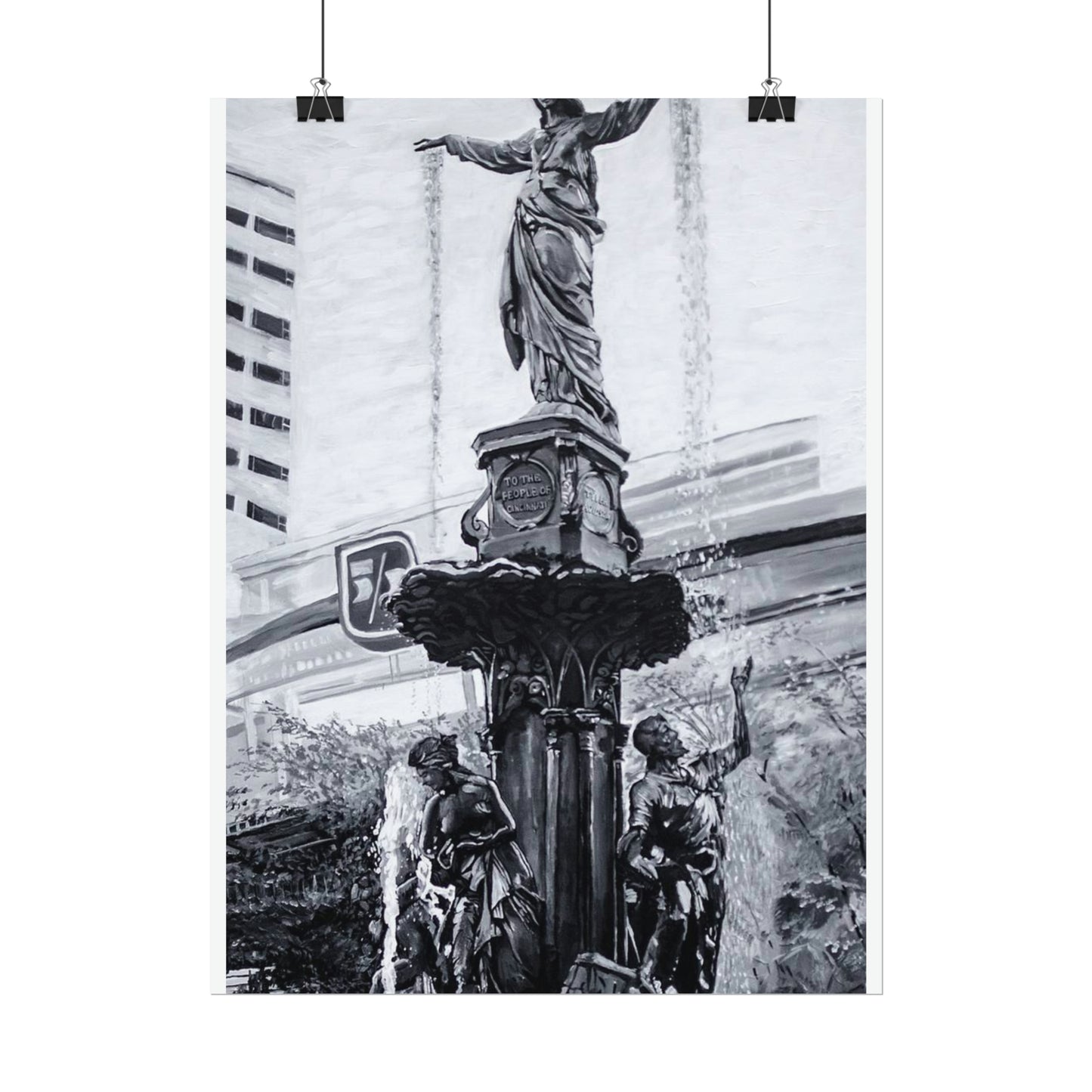 PACE: CINCI "FOUNTAINS SQUARED"/ Vertical Poster