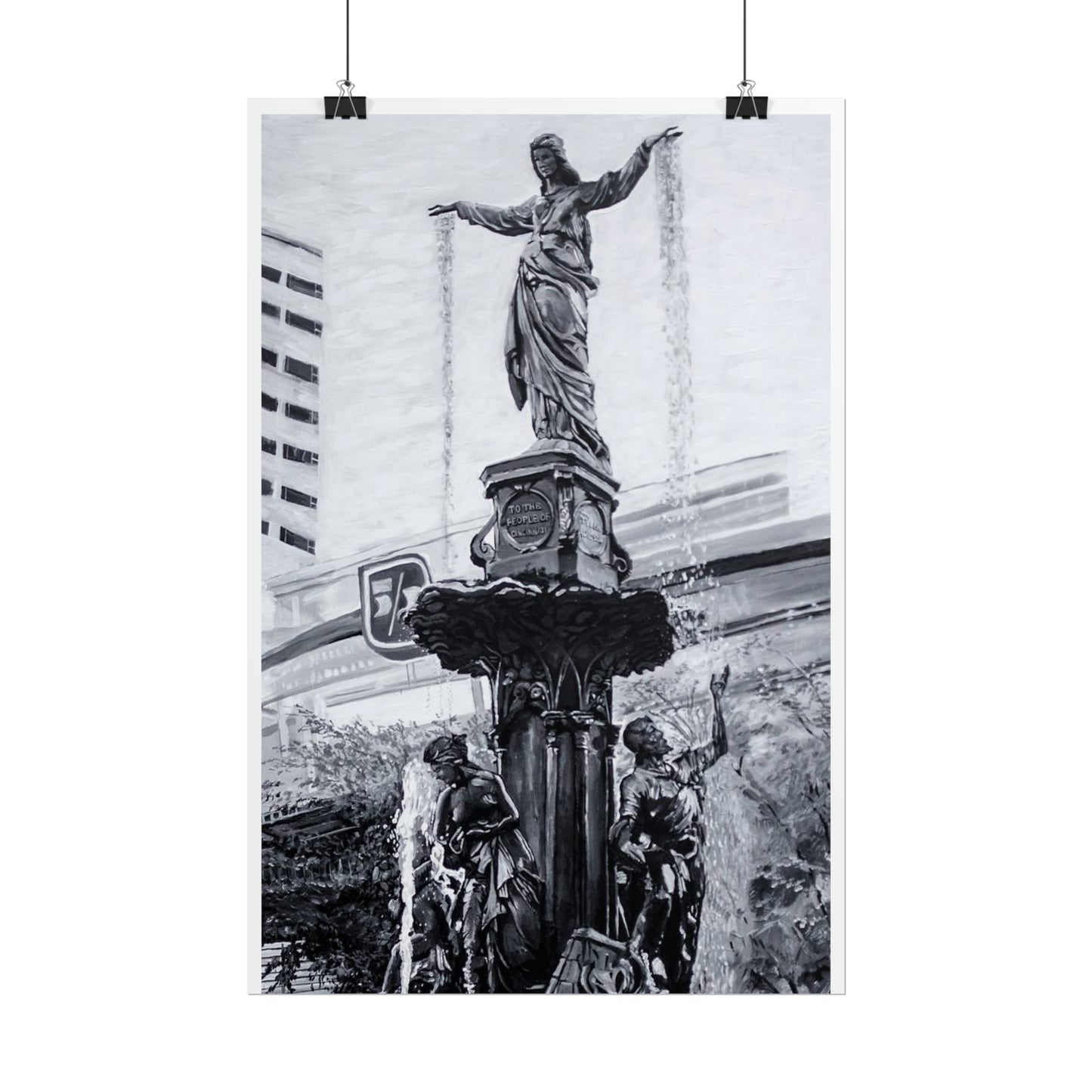 PACE: CINCI "FOUNTAINS SQUARED"/ Vertical Poster