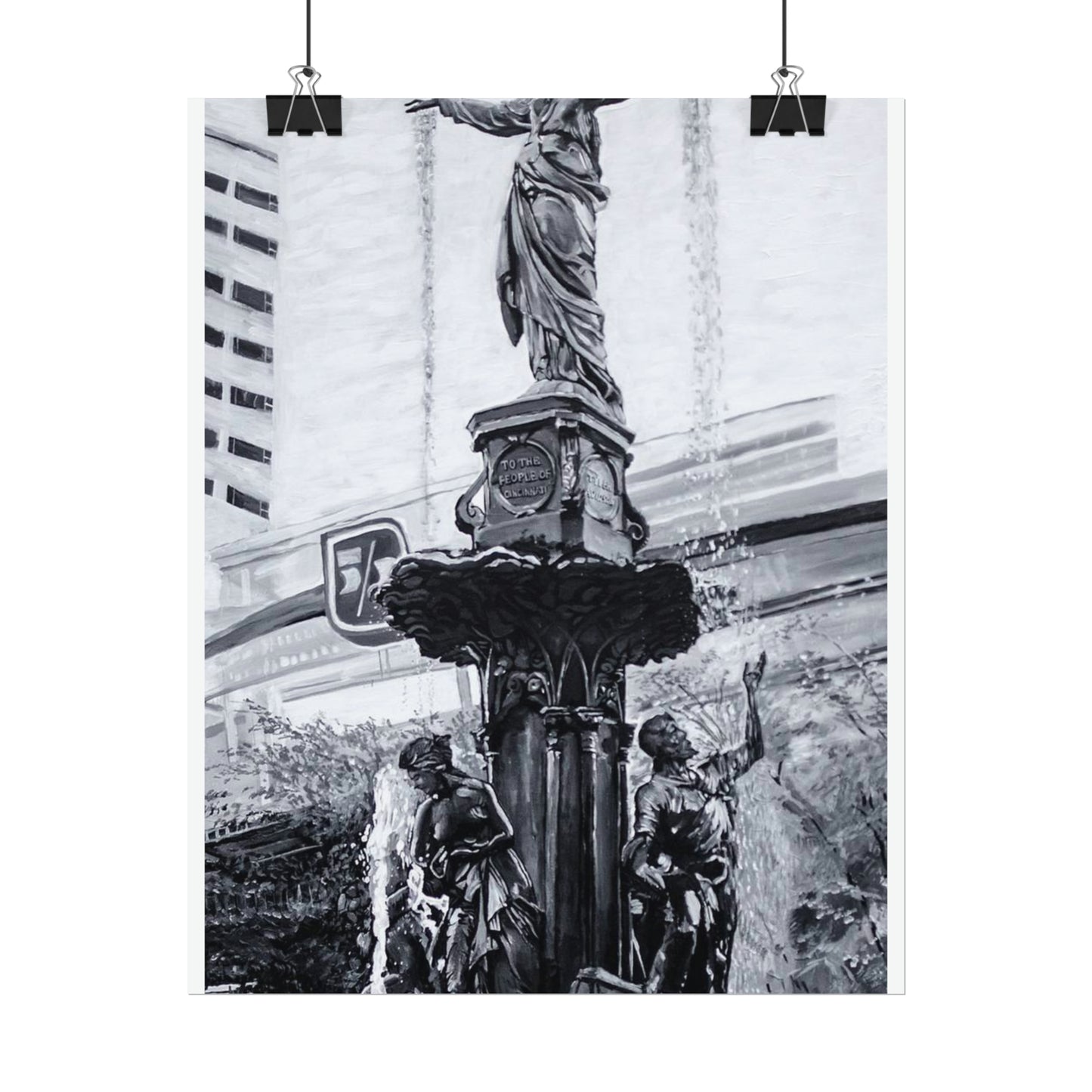 PACE: CINCI "FOUNTAINS SQUARED"/ Vertical Poster