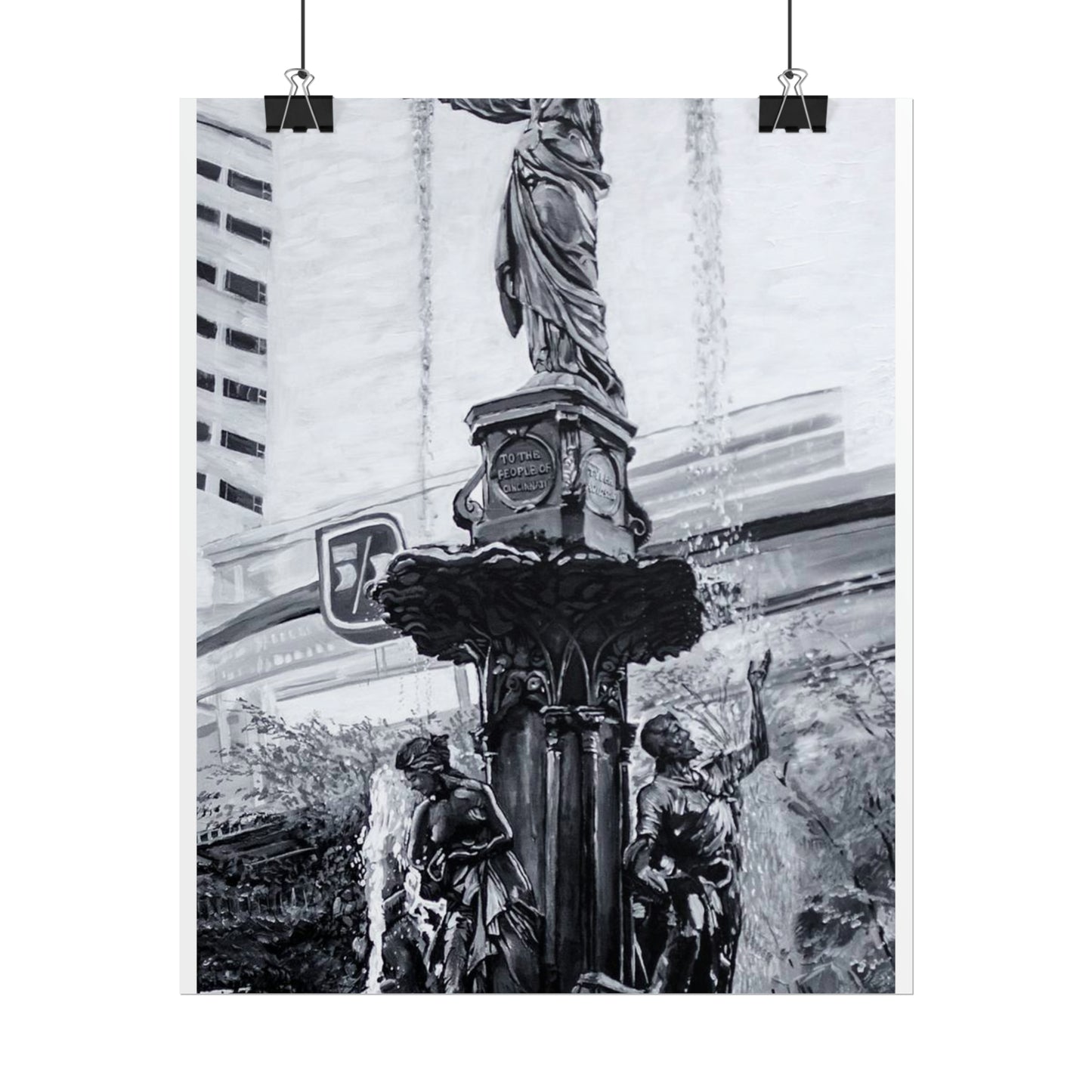 PACE: CINCI "FOUNTAINS SQUARED"/ Vertical Poster