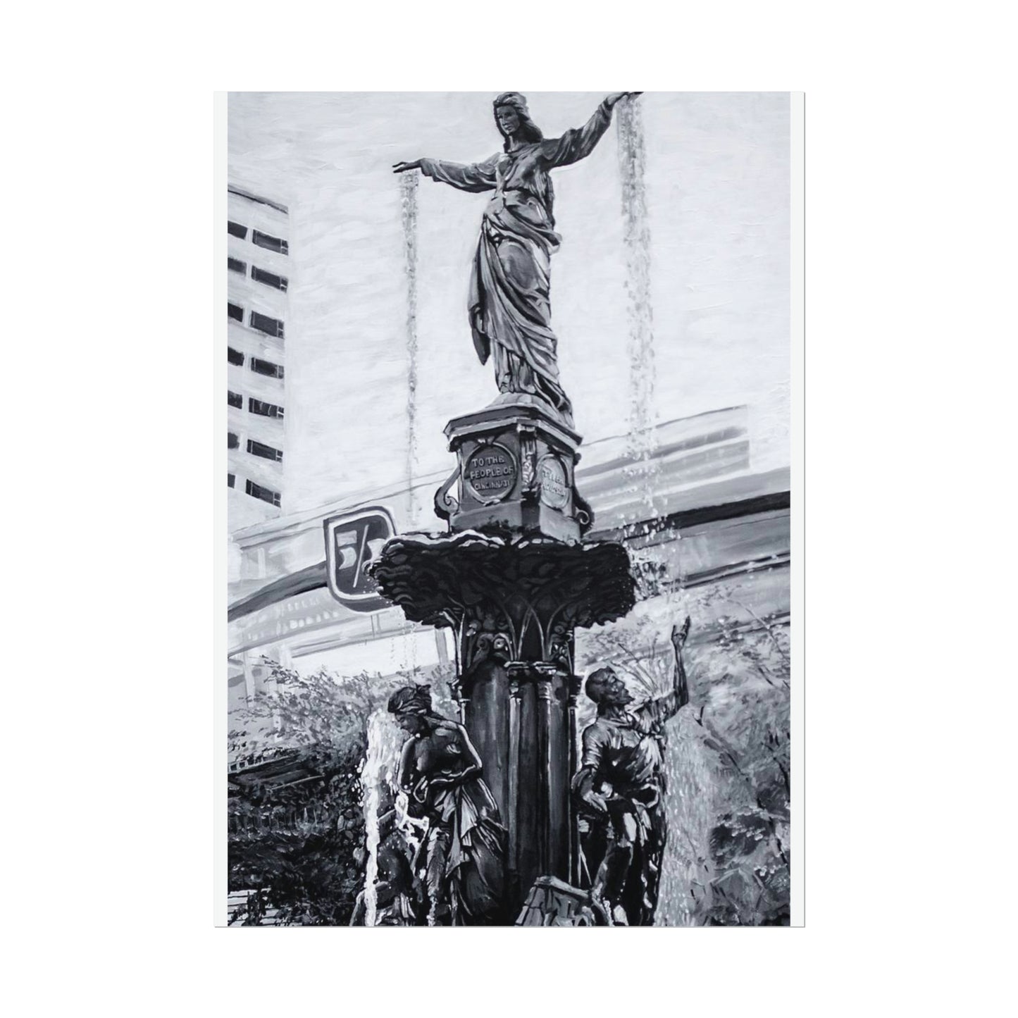 PACE: CINCI "FOUNTAINS SQUARED"/ Vertical Poster