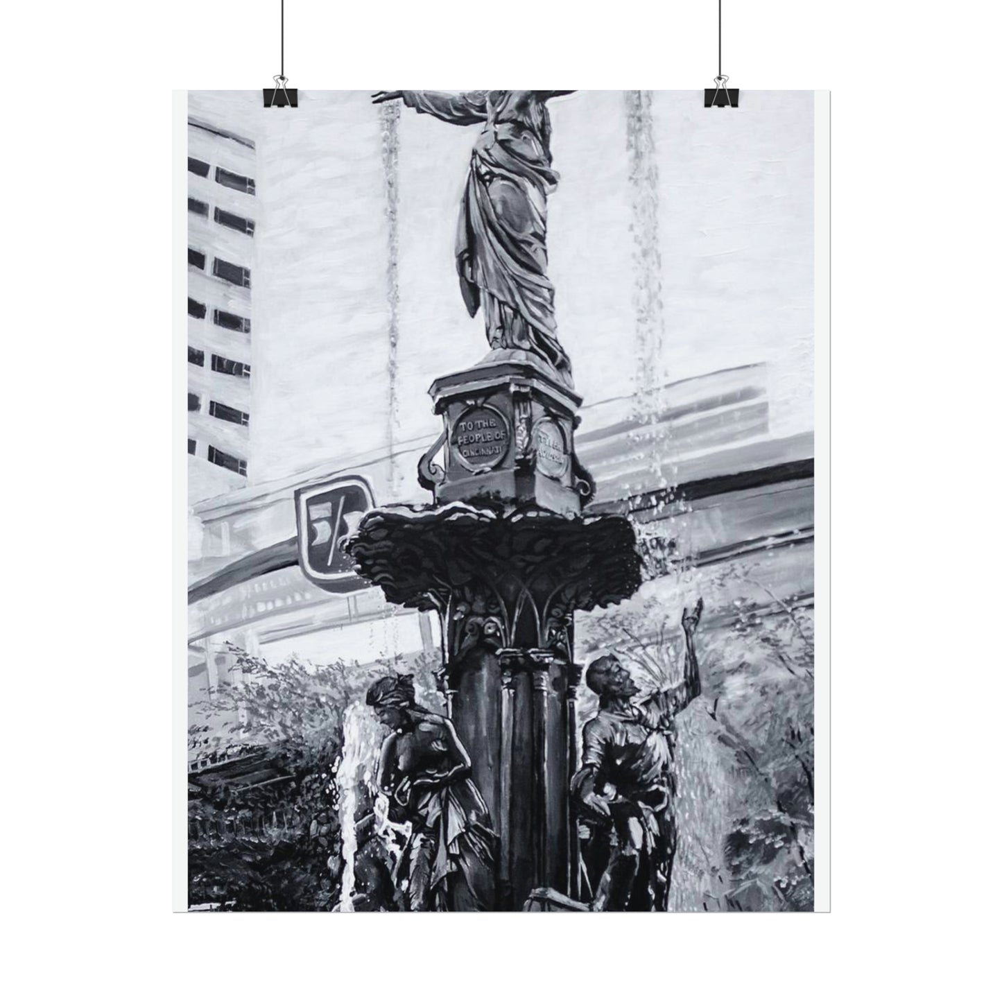 PACE: CINCI "FOUNTAINS SQUARED"/ Vertical Poster