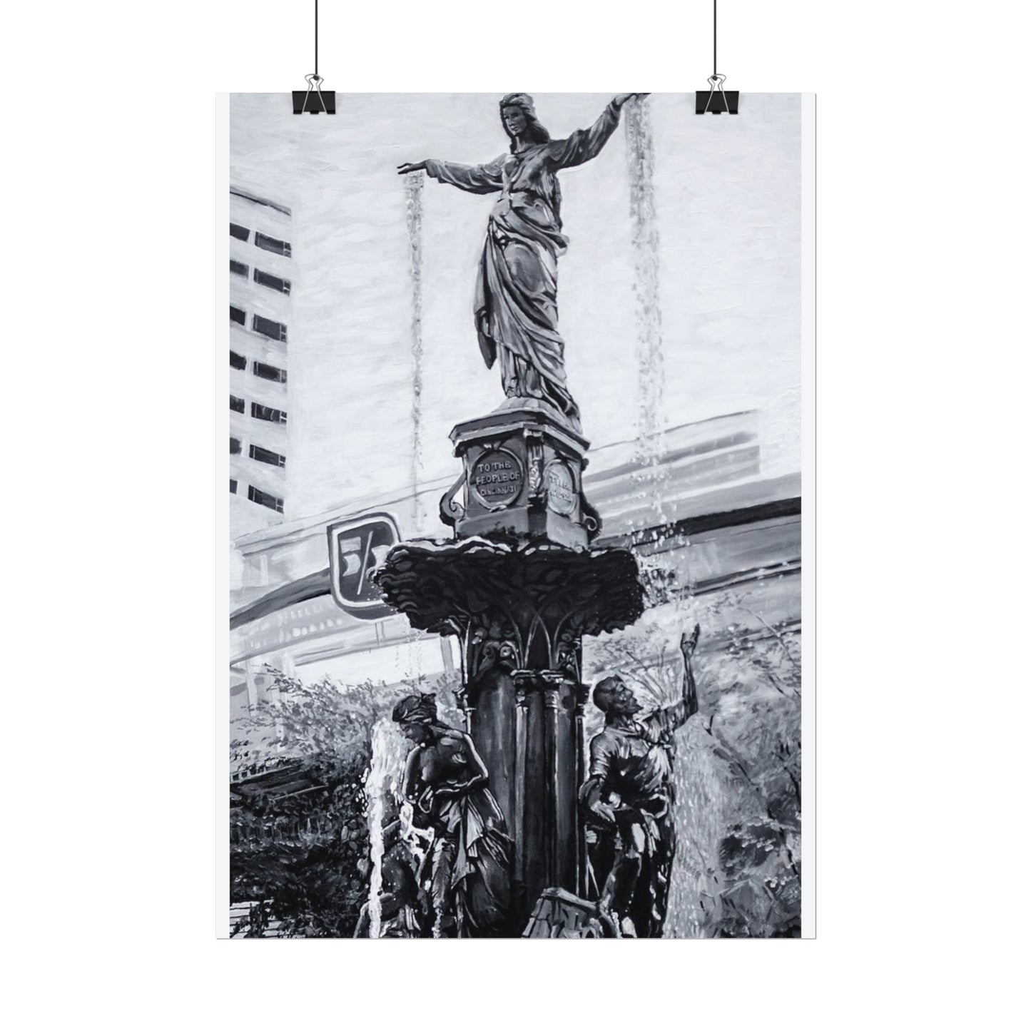 PACE: CINCI "FOUNTAINS SQUARED"/ Vertical Poster