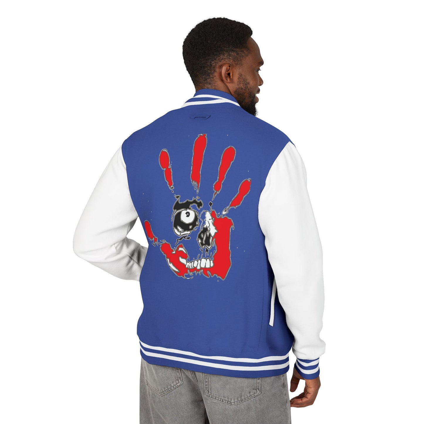 P.A.C.E. | SKULLN OFFICIAL /Letterman Jacket - Perfect for Streetwear, Halloween, or Sports Events, Casual Style, Unique Gift