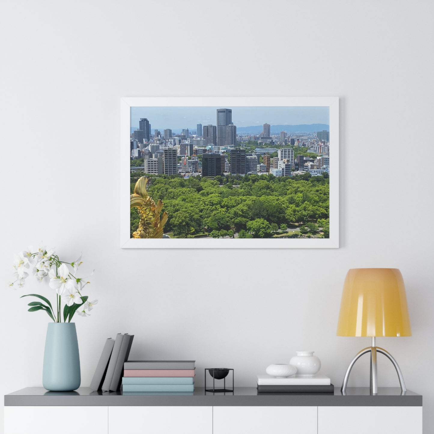 JPN: Osaka Castle Framed Poster — Cityscape 2 Horizontal Print