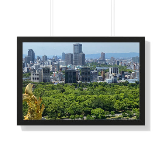 JPN: Osaka Castle Framed Poster — Cityscape 2 Horizontal Print