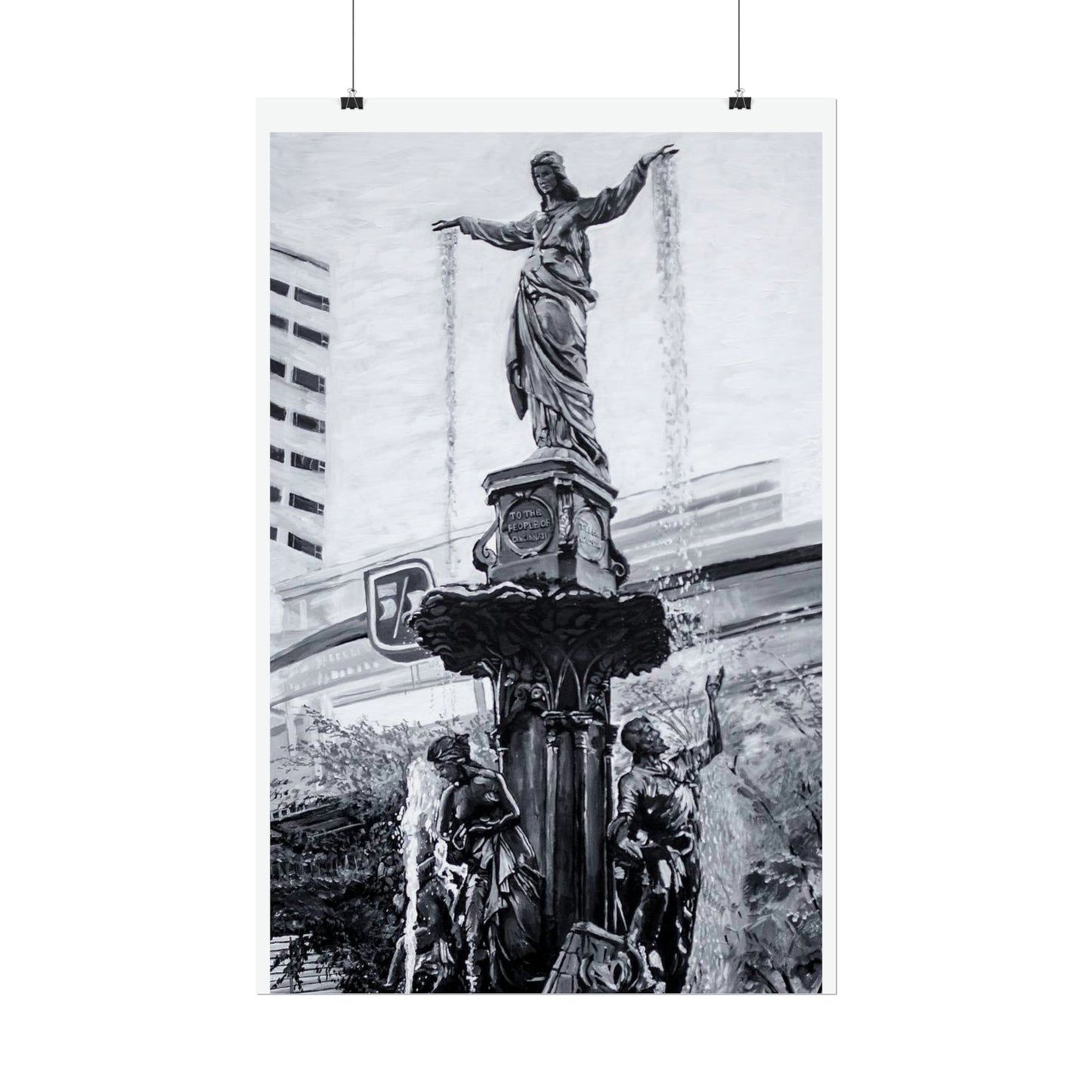 PACE: CINCI "FOUNTAINS SQUARED"/ Vertical Poster