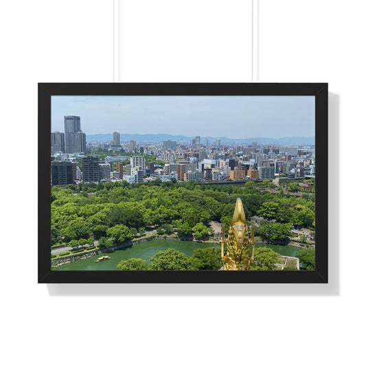 JPN: Osaka Castle Framed Poster — Cityscape 1 Horizontal Print