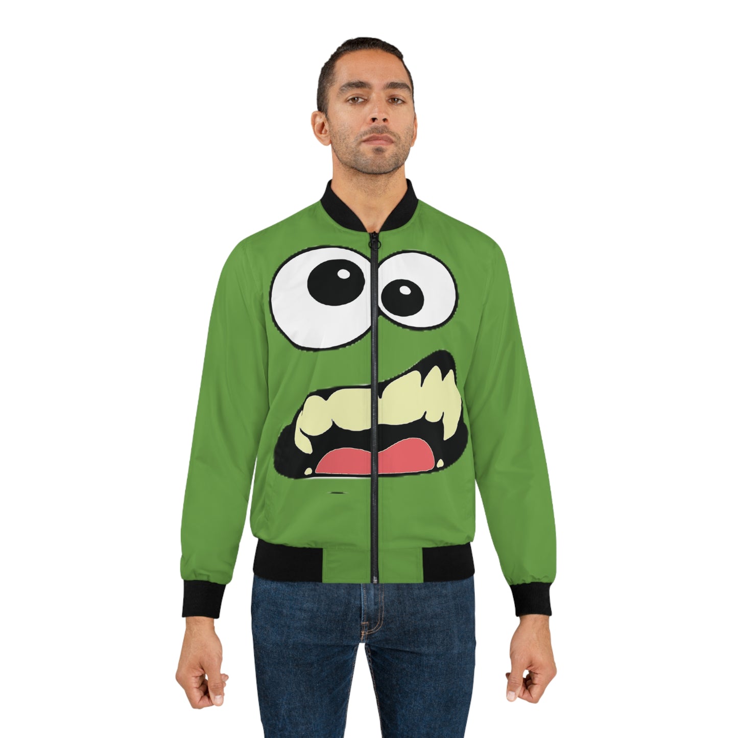 P.A.C.E. | MONSTAR MOOD: GREEN / Bomber Jacket, Trendy Streetwear, Unique Fashion, Casual Style
