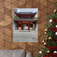 Japanese Temple Gate Vertical Poster — Traditional Red Torii Architecture Wall Art