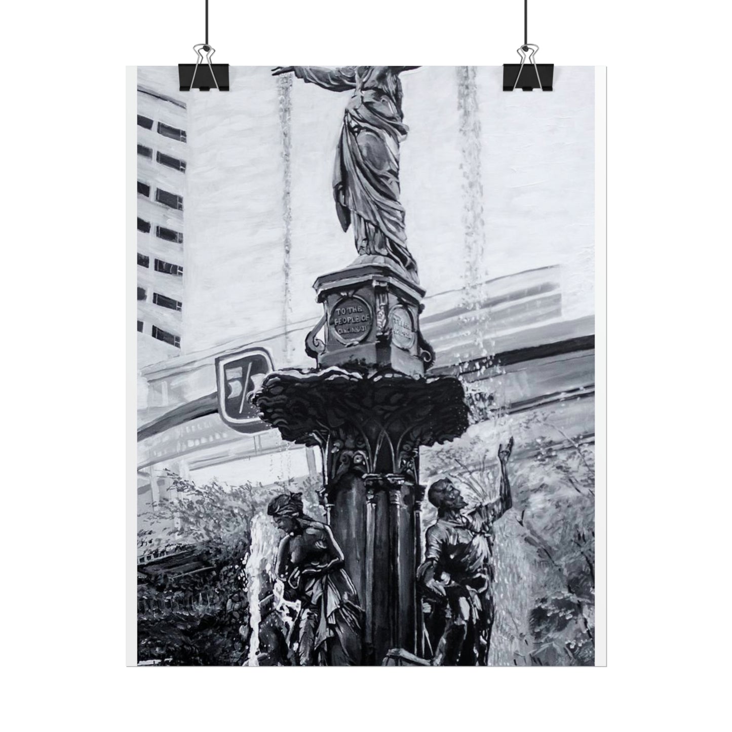 PACE: CINCI "FOUNTAINS SQUARED"/ Vertical Poster