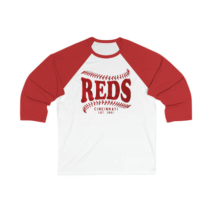 PACE: LIMITED "CINCINNATI REDS" /Unisex 3\4 Sleeve Baseball Tee