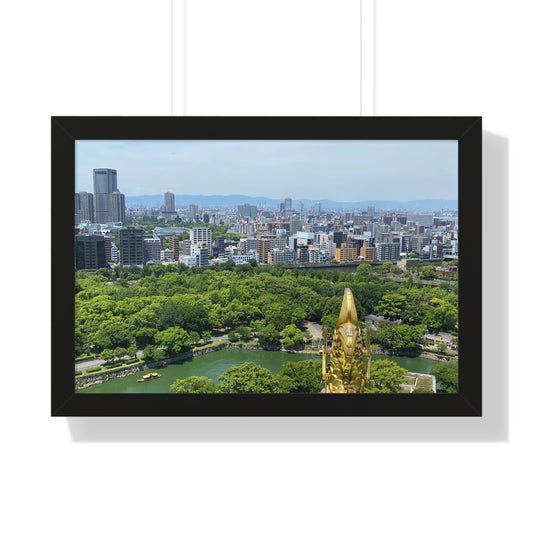 JPN: Osaka Castle Framed Poster — Cityscape 1 Horizontal Print