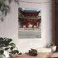Japanese Temple Gate Vertical Poster — Traditional Red Torii Architecture Wall Art