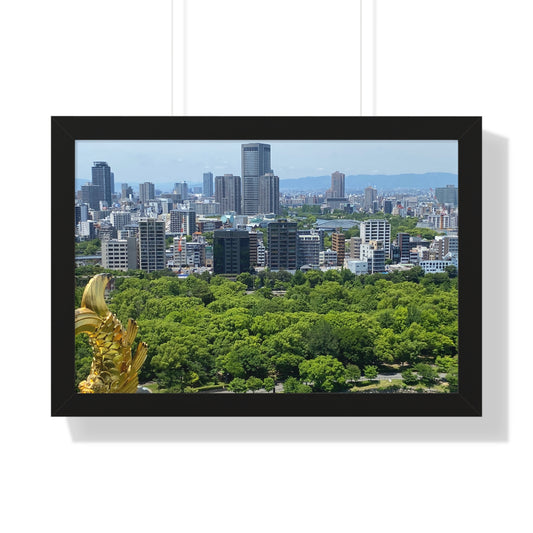 JPN: Osaka Castle Framed Poster — Cityscape 2 Horizontal Print