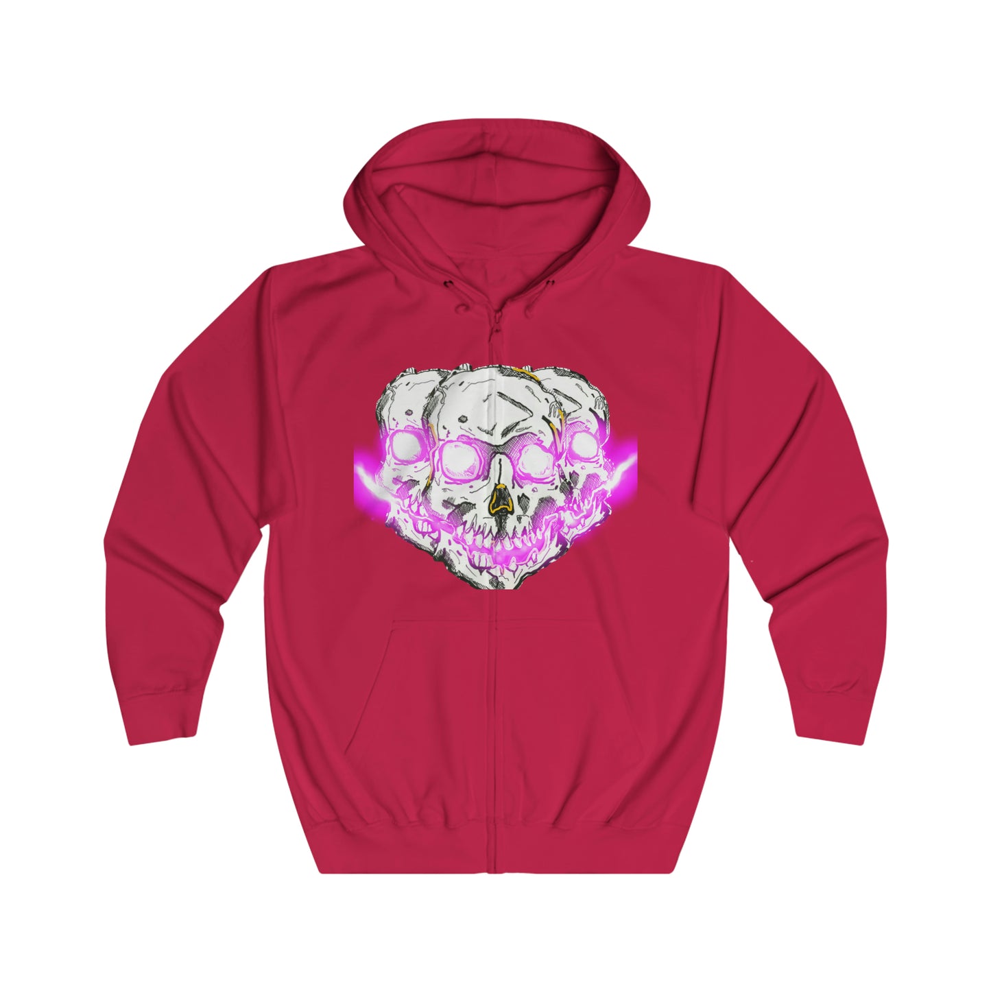 SLAPNDASHN "ELECTRIC SKULL" Unisex Full Zip Hoodie