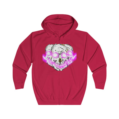 SLAPNDASHN "ELECTRIC SKULL" Unisex Full Zip Hoodie