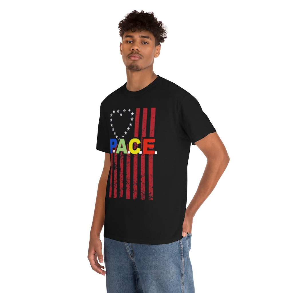 PACE: "LOVE US FLAG" (SPONSORED)/ Unisex Heavy Cotton Tee