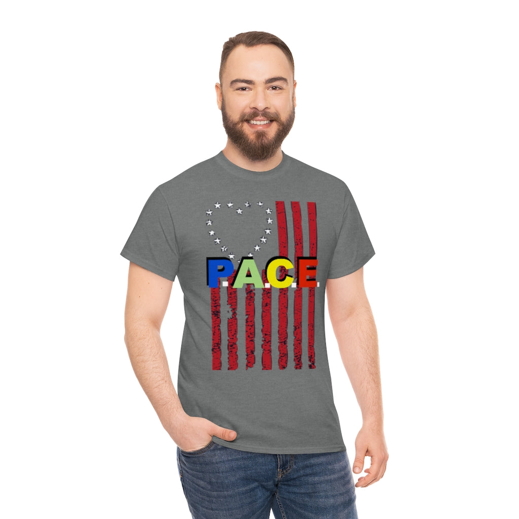 PACE: "LOVE US FLAG" (SPONSORED)/ Unisex Heavy Cotton Tee