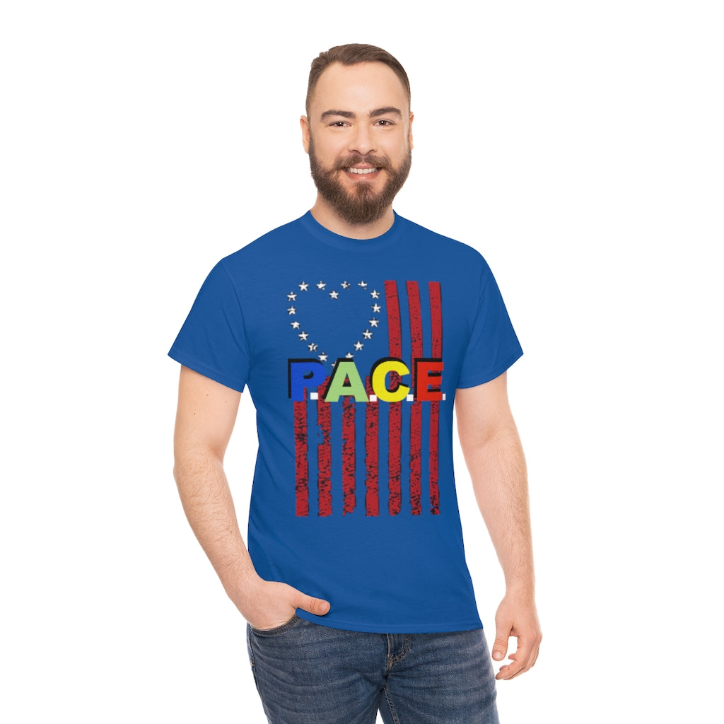 PACE: "LOVE US FLAG" (SPONSORED)/ Unisex Heavy Cotton Tee