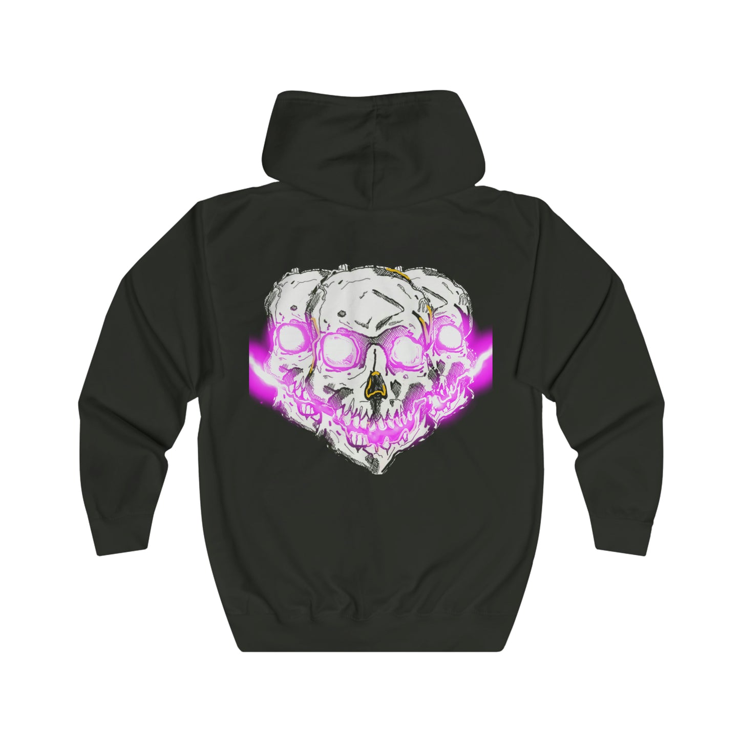 SLAPNDASHN "ELECTRIC SKULL" Unisex Full Zip Hoodie