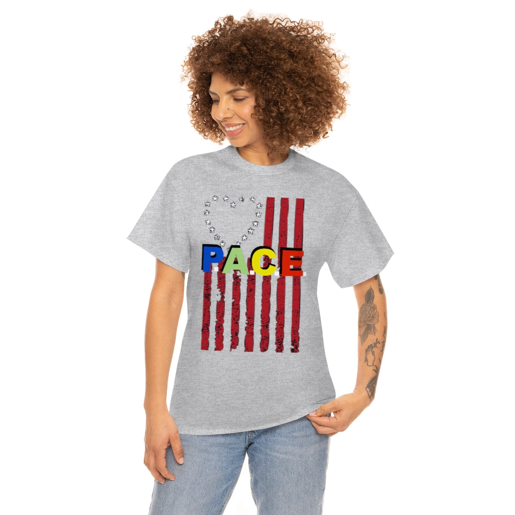 PACE: "LOVE US FLAG" (SPONSORED)/ Unisex Heavy Cotton Tee